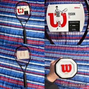 Wilson Fusion XL Tennis Racket - Black and Red